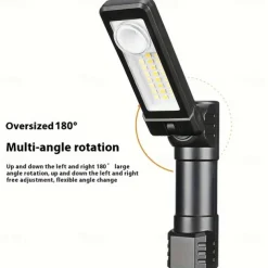 Multifunction Flashlight Headlamp USB Rechargeable Tail Light with Magnetic Adsorption Function Multi-mode Lighting Repair Light for Camping, Traveling and Indoor Outdoor Use