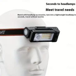 Multifunction Flashlight Headlamp USB Rechargeable Tail Light with Magnetic Adsorption Function Multi-mode Lighting Repair Light for Camping, Traveling and Indoor Outdoor Use