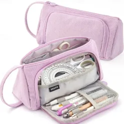 Multi-function Pencil Case Corduroy High Capacity Pencil Case for High School Students