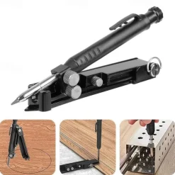 Multi-Function Scribing Tool, Construction Pencil, Tiling Pave Woodworking Outlines Circles Profiling Contour Gauge With Woodworking Scribing Pen