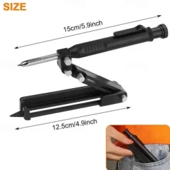 Multi-Function Scribing Tool, Construction Pencil, Tiling Pave Woodworking Outlines Circles Profiling Contour Gauge With Woodworking Scribing Pen