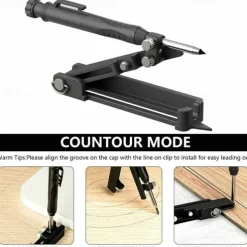 Multi-Function Scribing Tool, Construction Pencil, Tiling Pave Woodworking Outlines Circles Profiling Contour Gauge With Woodworking Scribing Pen