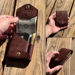 Multifunctional Compact Wallet - Leather Bi-Fold Wallet for Men and Women, Slim and Stylish Design with Card Slots and Coin Pocket