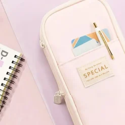 Multifunctional Cosmetic Bag Macaroon Big Capacity Double-layer Canvas Pencil Case Travel Storage Pouch School Supplies, Back to School Gift