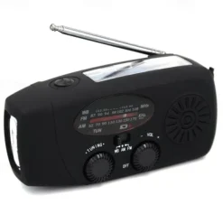 Multifunctional Hand Radio Solar Crank Dynamo Powered AM/FM/NOAA Weather Radio Use Emergency LED Flashlight and Power Bank