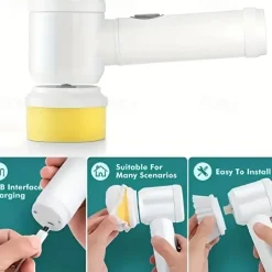 Multifunctional Handheld Radio Electric Cleaning Brush Kitchen Dishwashing Brush Bathroom Sink Tile Electric Cleaning Brush