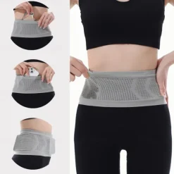 Multifunctional Knit Breathable Concealed Waist Bag, 2025 New Sports Waist Bag Large Capacity Running Riding Belt for Women Men - Adjustable, Breathable, Anti-Slip, with Hook
