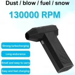 Multifunctional Mini Turbo Jet Fan Jet Dry Blower Super Jet Fan Blower 130000 RPM Cordless Air Blower Car Dryer USB-C Rechargeable for Cleaning