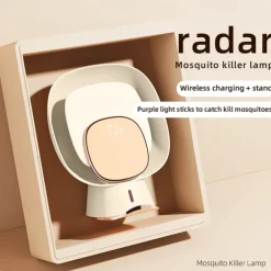 Multifunctional Mosquito Trap Lamp – Anti-Mosquito Device with Clock and Purple Light, Wireless Powered by Mobile Phone