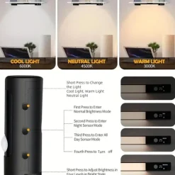 Multifunctional Motion Sensor Under Cabinet Light – Tri-color Dimmable USB Rechargeable Night Lamp with Magnetic Mounting for Kitchen, Office, and Wardrobe Lighting