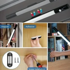 Multifunctional Motion Sensor Under Cabinet Light – Tri-color Dimmable USB Rechargeable Night Lamp with Magnetic Mounting for Kitchen, Office, and Wardrobe Lighting