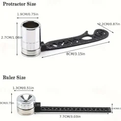 Multi-Functional 4pcs Black Magnetic Drawing Compass Set - Engineering & Drafting Rulers for Office Use