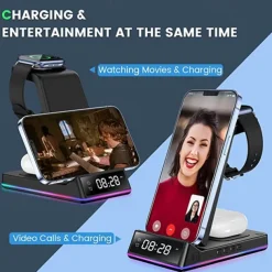 Multifunctional Portable Desktop 5-in-1 Wireless Charger Foldable Vertical Fast Charge