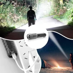 Multifunctional Rechargeable Flashlight, 2023 New Charger and Flashlight 2 in 1 LED Flashlights, 450M Long Lighting Range Tactical Flashlight 3 Modes, IPX7 Waterproof Mini Portable Flashlight