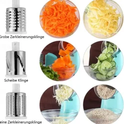 Multi-Functional Vegetable Cutter, Twister, Vegetable Cutter, Shredded And Sliced Hand-Cranked Kitchen Gadgets