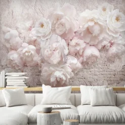 Mural 3D Wallpaper Self-adhesive Pink Flower Wall Covering Sticker Film Peel and Stick Removable Vinyl PVC Waterproof Material Home Decor Multiple Size