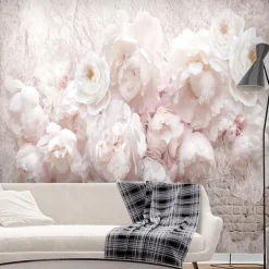 Mural 3D Wallpaper Self-adhesive Pink Flower Wall Covering Sticker Film Peel and Stick Removable Vinyl PVC Waterproof Material Home Decor Multiple Size