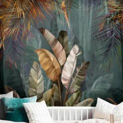 Mural Wallpaper Wall Sticker Covering Print Peel and Stick Removable Tropical Palm Leaf Canvas Home Décor