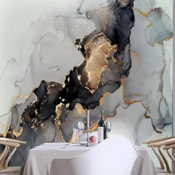 Mural Wallpaper Wall Sticker Covering Print Peel and Stick Removable Self Adhesive Artistic Marble Gold Canvas Home Decor