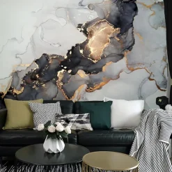 Mural Wallpaper Wall Sticker Covering Print Peel and Stick Removable Self Adhesive Artistic Marble Gold Canvas Home Decor