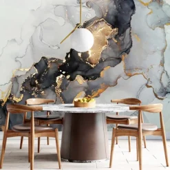Mural Wallpaper Wall Sticker Covering Print Peel and Stick Removable Self Adhesive Artistic Marble Gold Canvas Home Decor