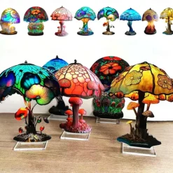 Mushroom Decoration Acrylic Double-sided Desktop Decoration Flowers Octopus Snail Plants Handicraft Decoration Home Office Decor