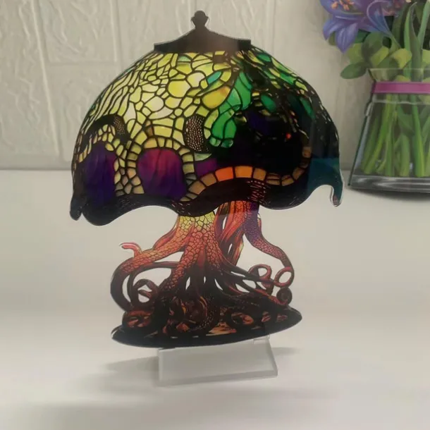 Mushroom Decoration Acrylic Double-sided Desktop Decoration Flowers Octopus Snail Plants Handicraft Decoration Home Office Decor