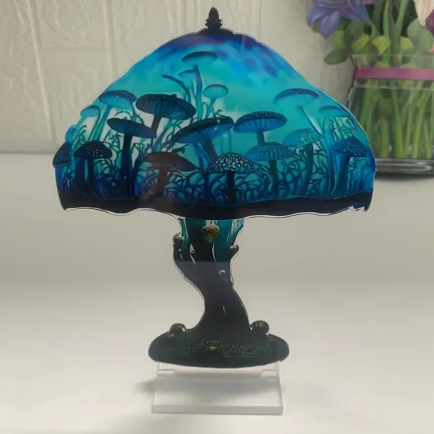 Mushroom Decoration Acrylic Double-sided Desktop Decoration Flowers Octopus Snail Plants Handicraft Decoration Home Office Decor