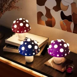 Mushroom Lamp USB Rechargeable Lamp Desk Light with Dual Color for Living Room, Bedside, Unique Gift for Nature Lover