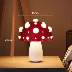 Mushroom Lamp USB Rechargeable Lamp Desk Light with Dual Color for Living Room, Bedside, Unique Gift for Nature Lover