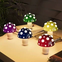 Mushroom Lamp USB Rechargeable Lamp Desk Light with Dual Color for Living Room, Bedside, Unique Gift for Nature Lover