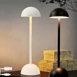 Mushroom Metal Desk Lamp, Wireless USB Charging Touch Bedside Light Bar Bar Atmosphere Lamp Lighting Fixture for Living Room Bedroom 1PC