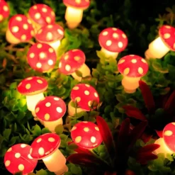 Mushroom Rattan Fairy String lights Battery Powered Garland Lights 3M-20LEDs Holiday Wedding Party Garden Indoor Outdoor Decoration