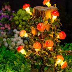 Mushroom Rattan Fairy String lights Battery Powered Garland Lights 3M-20LEDs Holiday Wedding Party Garden Indoor Outdoor Decoration