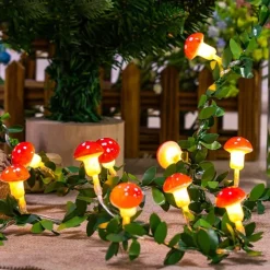 Mushroom Rattan Fairy String lights Battery Powered Garland Lights 3M-20LEDs Holiday Wedding Party Garden Indoor Outdoor Decoration
