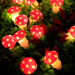 Mushroom Rattan Fairy String lights Battery Powered Garland Lights 3M-20LEDs Holiday Wedding Party Garden Indoor Outdoor Decoration