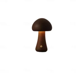 Mushroom Table Lamp Bedroom Bedside Sleep Night Light Solid Wood Dimmable Atmosphere Light