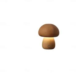 Mushroom Table Lamp Bedroom Bedside Sleep Night Light Solid Wood Dimmable Atmosphere Light