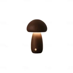 Mushroom Table Lamp Bedroom Bedside Sleep Night Light Solid Wood Dimmable Atmosphere Light