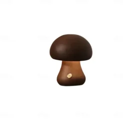 Mushroom Table Lamp Bedroom Bedside Sleep Night Light Solid Wood Dimmable Atmosphere Light
