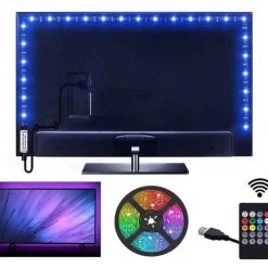 Music Control LED Light Strip 1M 2M 3M 4M 5M 5050 RGB SMD 30 LEDs Per Meters Tiktok LED Strip Lights with IR 24 Key Controller USB Port DC5V