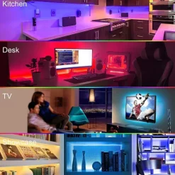 Music Control LED Light Strip 1M 2M 3M 4M 5M 5050 RGB SMD 30 LEDs Per Meters Tiktok LED Strip Lights with IR 24 Key Controller USB Port DC5V