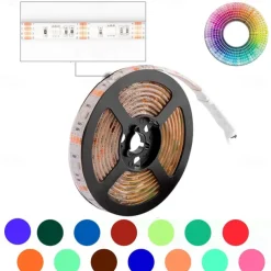 Music Control LED Light Strip 1M 2M 3M 4M 5M 5050 RGB SMD 30 LEDs Per Meters Tiktok LED Strip Lights with IR 24 Key Controller USB Port DC5V