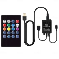 Music Control LED Light Strip 1M 2M 3M 4M 5M 5050 RGB SMD 30 LEDs Per Meters Tiktok LED Strip Lights with IR 24 Key Controller USB Port DC5V