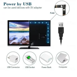 Music Control LED Light Strip 1M 2M 3M 4M 5M 5050 RGB SMD 30 LEDs Per Meters Tiktok LED Strip Lights with IR 24 Key Controller USB Port DC5V