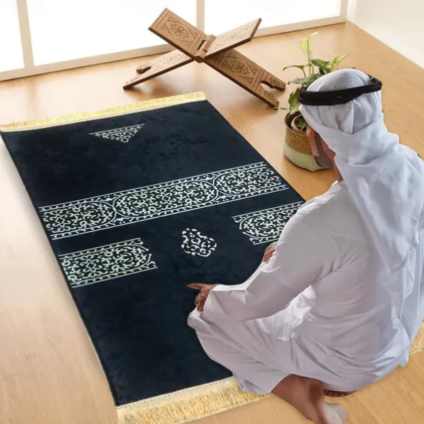 Muslim Prayer Rug Thick padded Sajadah, Islamic, Soft Velvet Mat Ramadan Eid Gift, for Women Man Kids Meditation Turkish African, Soft Luxury