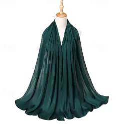 Muslim Scarf Crinkled Shawl Women Abaya Solid Hijab Ramadan Hijabs For Woman Abayas Dress Turban Instant Scarf