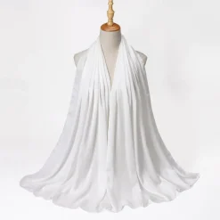 Muslim Scarf Crinkled Shawl Women Abaya Solid Hijab Ramadan Hijabs For Woman Abayas Dress Turban Instant Scarf