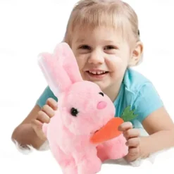 My Realistic Bunny Toy Interactive Electronic Pet Toys Bunnies can Hops Walks and Wiggles its EarsEaster Plush Stuffed Bunny Toy Educational Toys for Kids