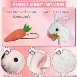 My Realistic Bunny Toy Interactive Electronic Pet Toys Bunnies can Hops Walks and Wiggles its EarsEaster Plush Stuffed Bunny Toy Educational Toys for Kids